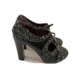 Antonio Marras Punk womens Shoe Heels leather Black size 9 Designer Platform.